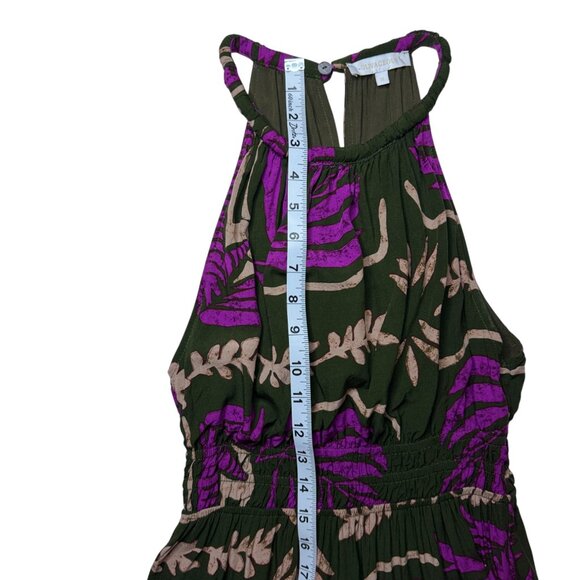 OLIVACEOUS Fall Floral Maxi Dress Sleeveless Women's Small Boho EUC Brown Purple - Picture 10 of 10